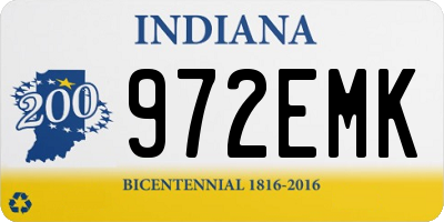 IN license plate 972EMK