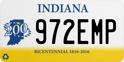 IN license plate 972EMP