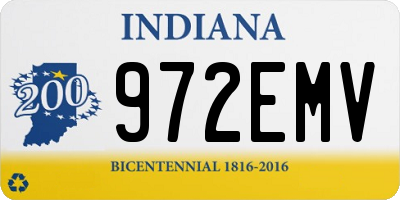IN license plate 972EMV