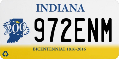 IN license plate 972ENM