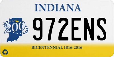 IN license plate 972ENS