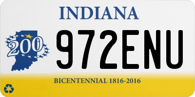 IN license plate 972ENU