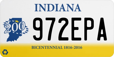 IN license plate 972EPA
