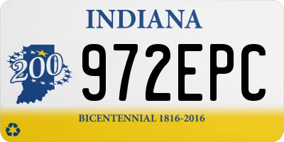 IN license plate 972EPC