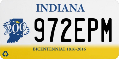 IN license plate 972EPM