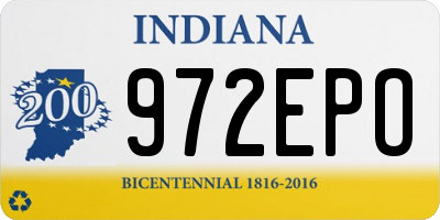 IN license plate 972EPO