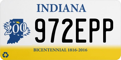 IN license plate 972EPP