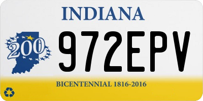 IN license plate 972EPV