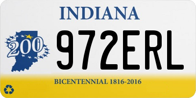 IN license plate 972ERL