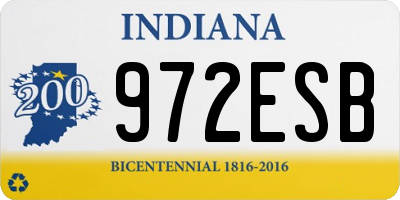 IN license plate 972ESB