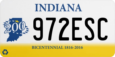 IN license plate 972ESC