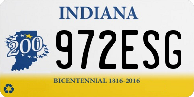 IN license plate 972ESG