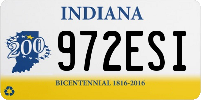 IN license plate 972ESI