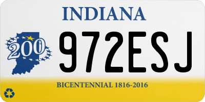 IN license plate 972ESJ