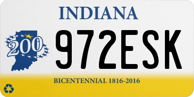 IN license plate 972ESK