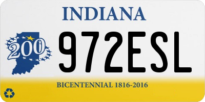 IN license plate 972ESL