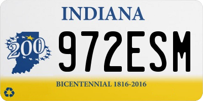 IN license plate 972ESM