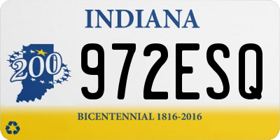 IN license plate 972ESQ