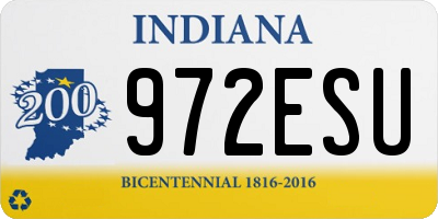 IN license plate 972ESU