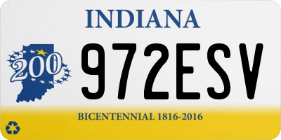 IN license plate 972ESV