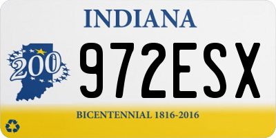 IN license plate 972ESX
