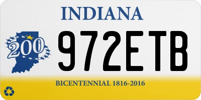 IN license plate 972ETB