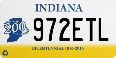 IN license plate 972ETL