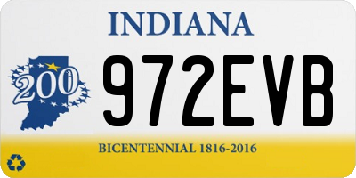 IN license plate 972EVB