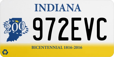 IN license plate 972EVC