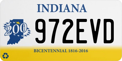 IN license plate 972EVD
