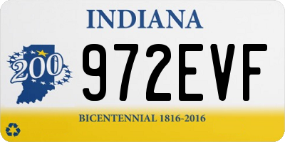 IN license plate 972EVF