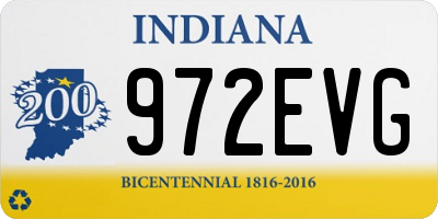 IN license plate 972EVG