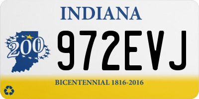 IN license plate 972EVJ