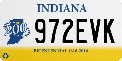 IN license plate 972EVK
