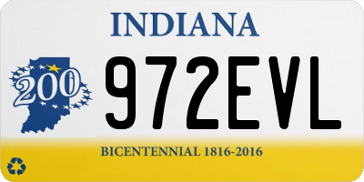 IN license plate 972EVL