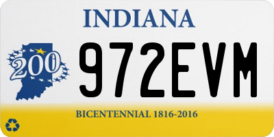 IN license plate 972EVM