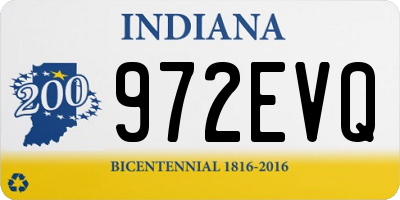 IN license plate 972EVQ
