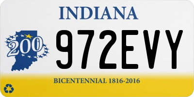 IN license plate 972EVY