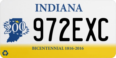 IN license plate 972EXC