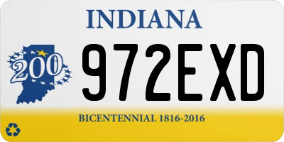 IN license plate 972EXD