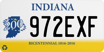 IN license plate 972EXF
