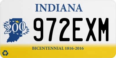 IN license plate 972EXM