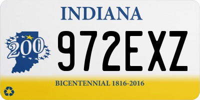 IN license plate 972EXZ