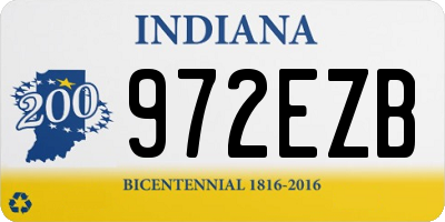 IN license plate 972EZB