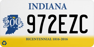IN license plate 972EZC