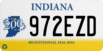 IN license plate 972EZD