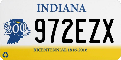 IN license plate 972EZX