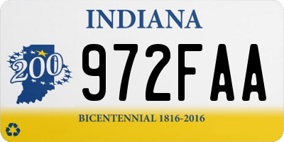 IN license plate 972FAA