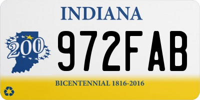 IN license plate 972FAB