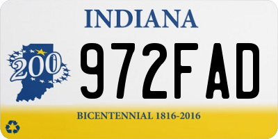 IN license plate 972FAD